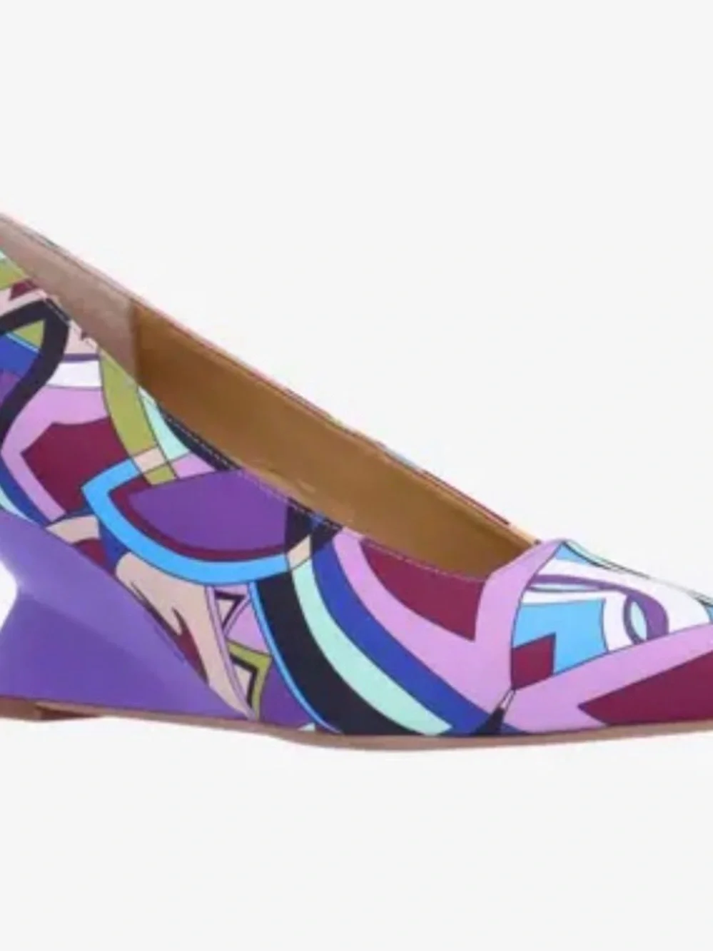 J.Reneé Anisha Pointed Toe Wedges in Purple Blue Green Multi